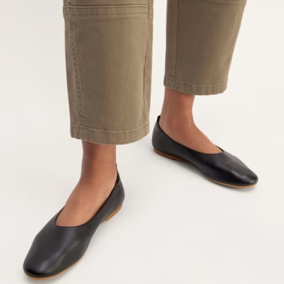 Everlane The day glove black leather ballet flats made in italy size 9 - Picture 2 of 9